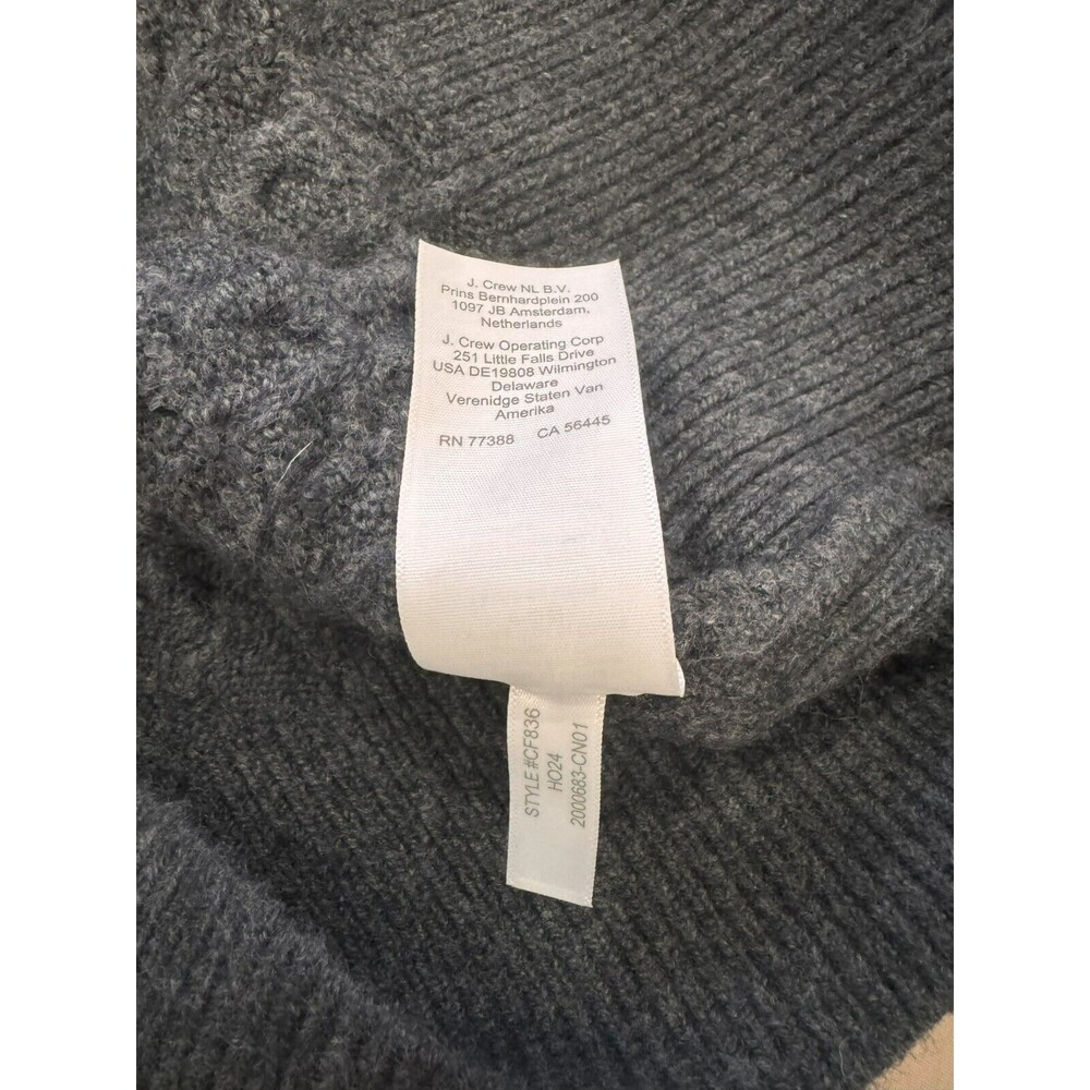 J.Crew Womens S Charcoal Wool Alpaca Boat Neck Relaxed Cable Knit Sweater Dress - Picture 6 of 8